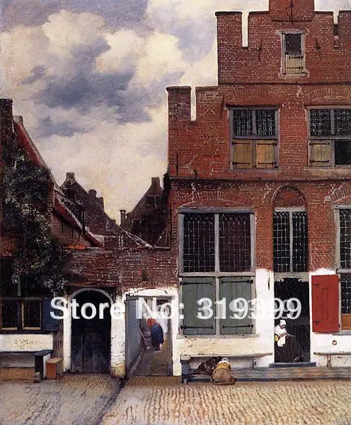 

Oil Painting Reproduction,View of House in Delft by Jan Varmeer,Free Shipping via FeDex or DHL,100% handmade,JV019