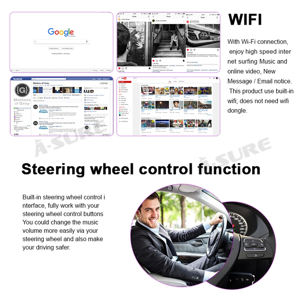 Cheap A-Sure HD 7 Inch 2 Din IPS Android 9.0 Car radio GPS DVD player Navigation For Volkswagen VW Transporter Multivan T5 Bluetooth 3