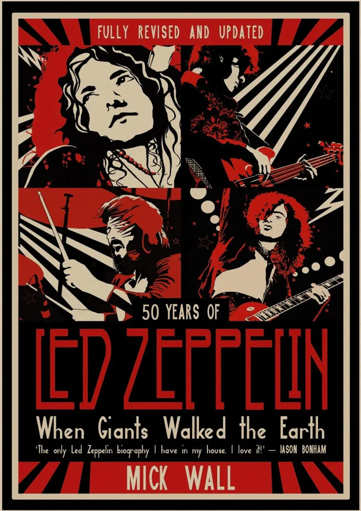 Led Zeppelin рок-музыка постеры/Led Zeppelin музыка классический постер Винтажный стиль стены крафт-бумага плакат домашний художественный бренд - Цвет: 26