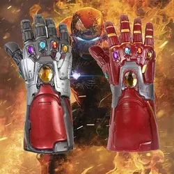 Танос перчатка бесконечности перчатку с светодиодный Мстители Бесконечность Военная каска Косплэй целую голову Латекс Супер маски героев