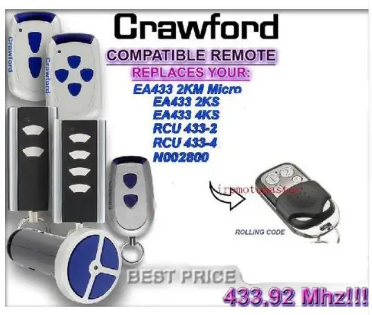 Пульт дистанционного управления Crawford EA433 2KM MICRO 2KS RCU 433-2 N002800 | Электроника