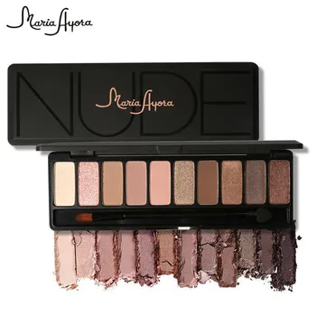 

MARIA AYORA 10 Color/Pcs Shimmer Matte Natural Eye Shadow Smoky Makeup Palette Earth Color Eye shadow Cosmetics Set With Brush