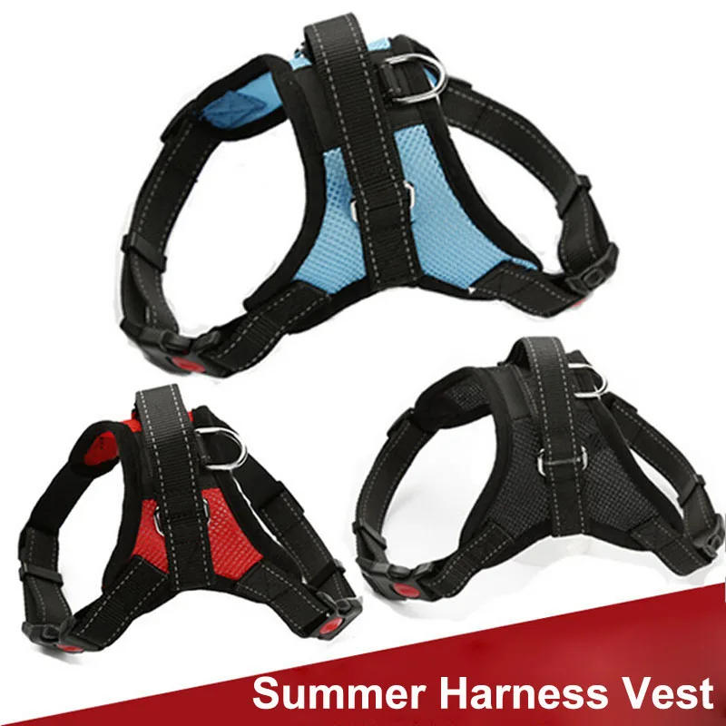Summer Pet Dog Harness Vest Breathable mesh Material Training Vest Service Chest Strap