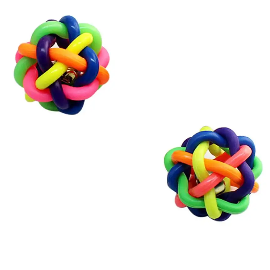 

1PC Pet Dog Chewing Ball Colorful Ball With Bell Pet Dog Products Toy Poodle Pet Toy 2JY21