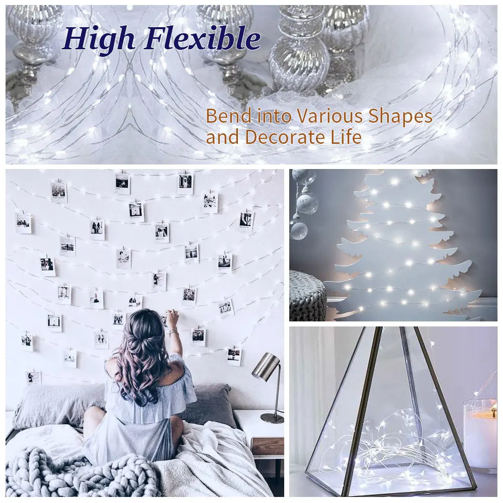 Dcoo Solar String Lights Copper 50LED 100LED Wire Lights Fairy Lights Waterproof Outdoor Lights For Party Wedding 2 Pack Dcoo Solar String Lights Copper 50LED 100LED Wire Lights Fairy Lights Waterproof Outdoor Lights For Party Wedding 2 Pack