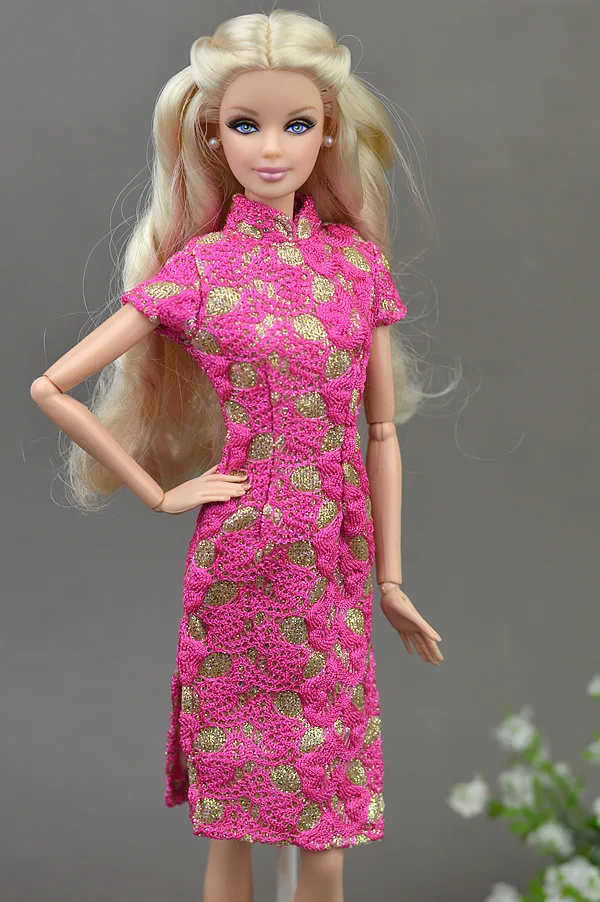 Autonomous design handmade Gifts For Girls Doll Sexy Cheongsam Dress Pretty Clothes For Barbie 1 6