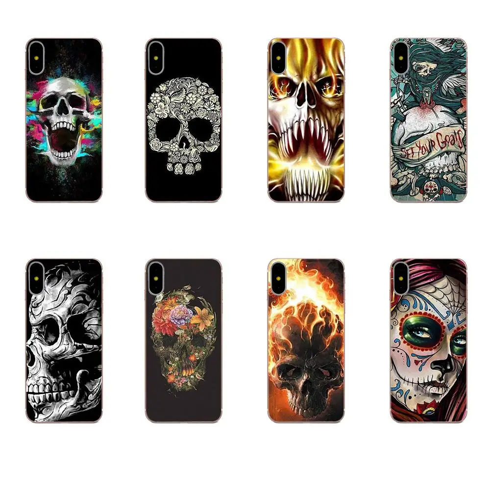 TPU Protector Flower Skull Lady Man Painted For Samsung Galaxy Note 5 8 9 S3 S4 S5 S6 S7 S8 S9 S10 mini Edge Plus Lite | Мобильные