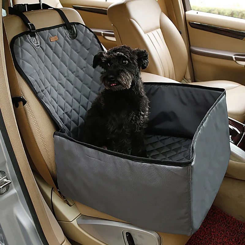 Pet Car Seat Front Seat Cover for Dog Cat, Portable 2-in-1 Dog Seat Protection Non-Slip Waterproof with Safety Belt