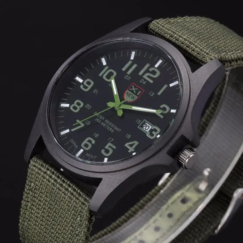 От бренда XINEW наручные часы мужские спортивные уличные военные часы мужские Роскошные Кварцевые часы со стальным циферблатом мужские часы Relogio# LR1 - Цвет: Зеленый