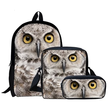 

3D Cute Owl Backpack Kids School Bags Backpacks for Children Boys Harajuku Orthopedic Schoolbag Satchel Book Pencil Bag K pop
