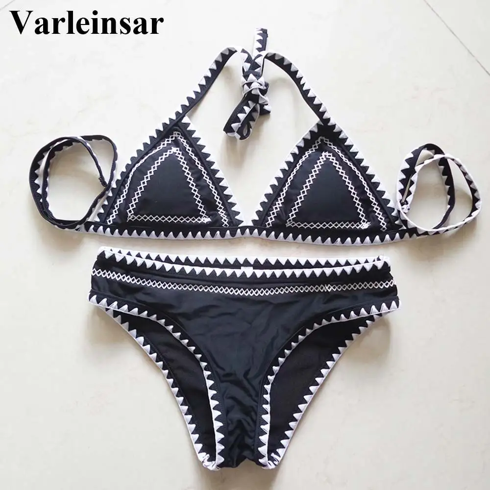 

Bather 2019 Bikini Sexy bikini set zig zag two pieces swimsuit female swimwear women bathing suit Beachwear V386