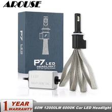 AROUSE 60W 12000LM CSP P7 LED Headlight 6000K 880 H1 H3 H4 H7 H11 9004 9005 9006 9007 H13 Car LED Headlight Bulb Car Fog Light цена AROUSE 60W 12000LM CSP P7 LED Headlight 6000K 880 H1 H3 H4 H7 H11 9004 9005 9006 9007 H13 Car LED Headlight Bulb Car Fog Light цены онлайн
