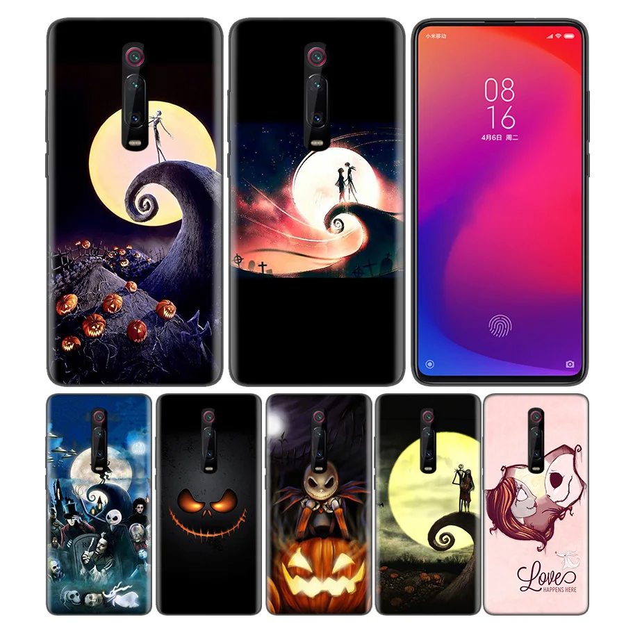 

Phone Pattern Black Rubber Soft Silicone Case Bag Cover for Redmi 7A Note 7 6 7S Y3 K20 Pro Core Shell Nightmare Before Christma