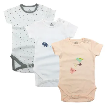 

3 pcs/LOT Tender Babies Baby bodysuit color print baby boy girl short sleeve suit baby clothes summer