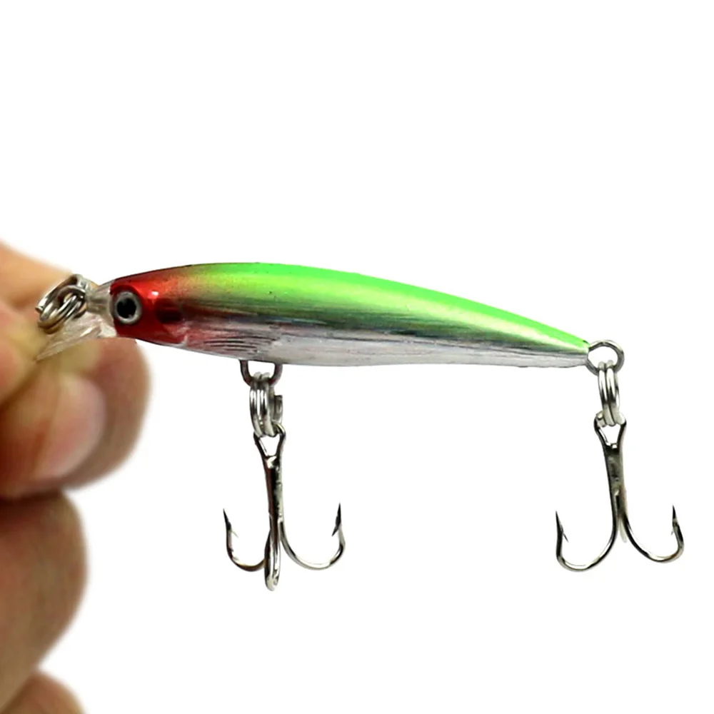 

HENGJIA 1PCS Small minnow Fishing Crankbait Lure Bait 2 fishing Hooks 5CM 2.1G hard plastic lures 10# hooks carp fishing tackle
