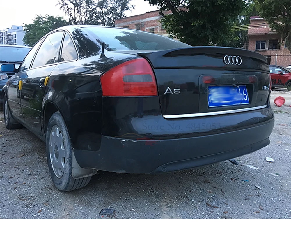 Подходит для Audi A6 спойлер 2001 2002 2003 2004 2005 Высокое качество углеродного волокна Задняя накладка на Багажник крыло губы спойлер для автомобиля-1 шт