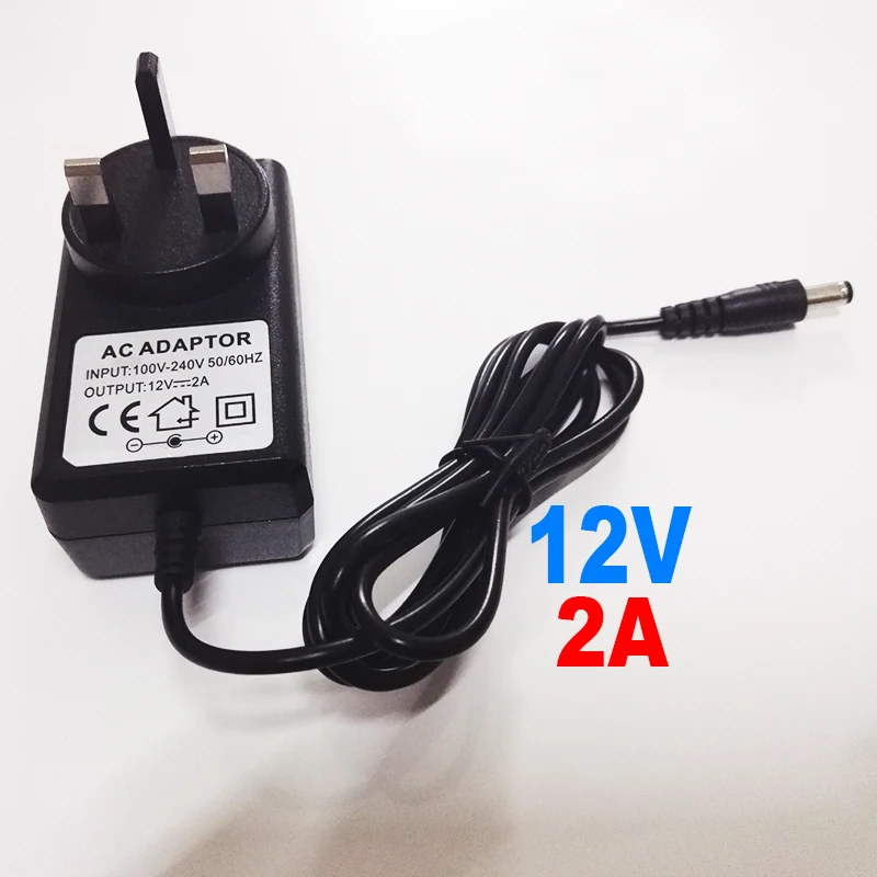 Великобритания Тип адаптер DC 12 В 2A видеонаблюдения Камера Питание Plug Адаптеры