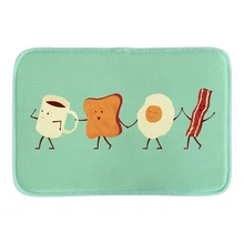Home Decor Doormat Cute Food Art Illustrations Door Mat Rug Indoor Outdoor Floor Mat Rug For Office Bedroom Short Plush Fabric