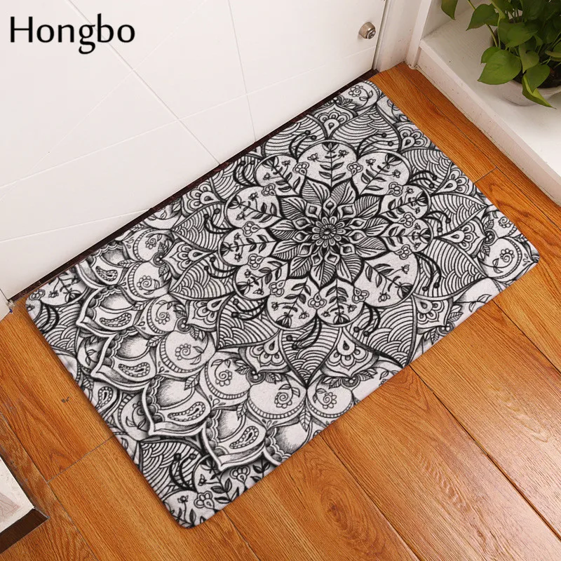 Хунбо Мандала коврики с принтами ковер с цветочным принтом коврик нескользящий коврик для кухни, ванной, туалета фланелевый домашний декор Entra