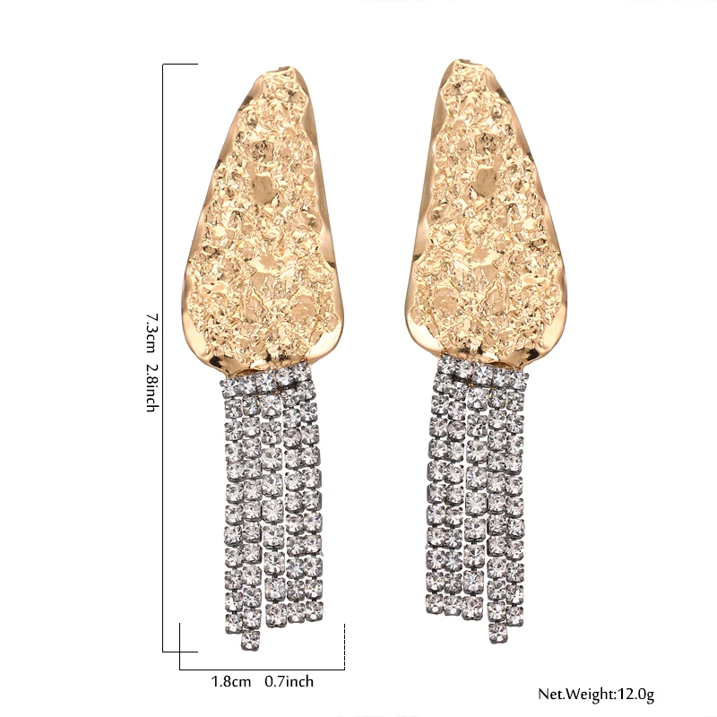 Yhpup трендовые висячие серьги из цинкового сплава, стразы, кисточки, серьги из цинкового сплава с геометрическим орнаментом для женщин, ювелирное изделие, подарок