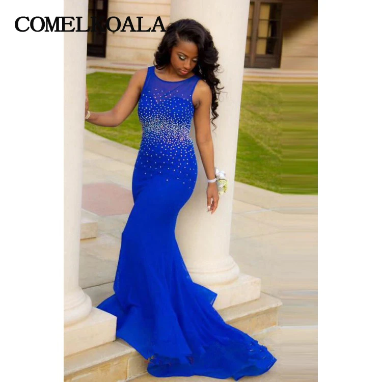 women's plus size royal blue dress