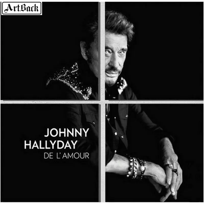 "Johnny hallyday" 4 заклинания живопись абстрактный цветок алмазная живопись 5d полный алмазное сверло для квадратных отверстий вышивка Алмазная мозаика