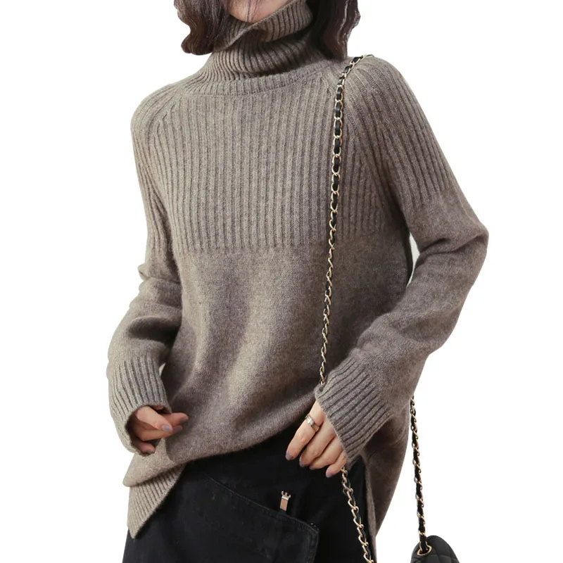 

Womens Sweaters 2019 Autumn Winter Turtleneck Knitted Sweater Women Solid Thick Warm Pullovers Female Jersey Jumper Pull Femme