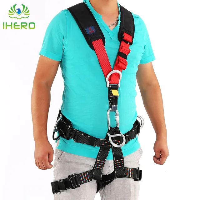 Cheap Outdoor Sport Rock Climbing Full Body Style Safety Seat Belts Outward-bound Aerial  Rappelling Harnesses