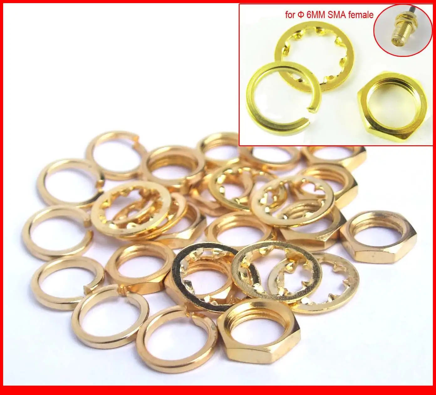 200set 36UNS 2B SMA Screw nut Gold Plated Screw nut for Standard SMA
