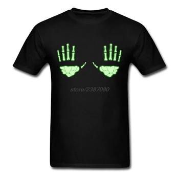 

Print Teenage Glow in the Dark Skeleton Hands Tees Shirt Crewneck Design Adult Natural Cotton T Shirts