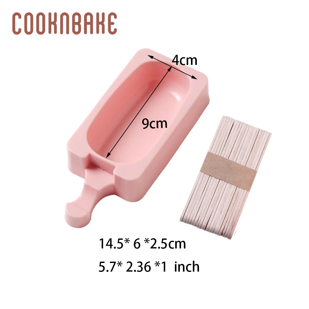 COOKNBAKE силиконовая машина для мороженого овальной формы, ледоформа для фруктового сока, барный инструмент, ледоформа, кубик, детский поп-леденец, инструмент с палкой