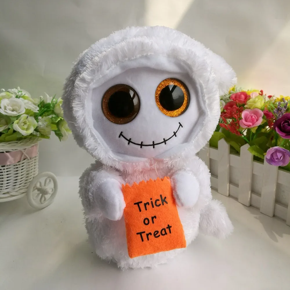 Mist white ghost halloween gift TY BEANIE BOOS 1PC 25CM BIG CRYSTAL
