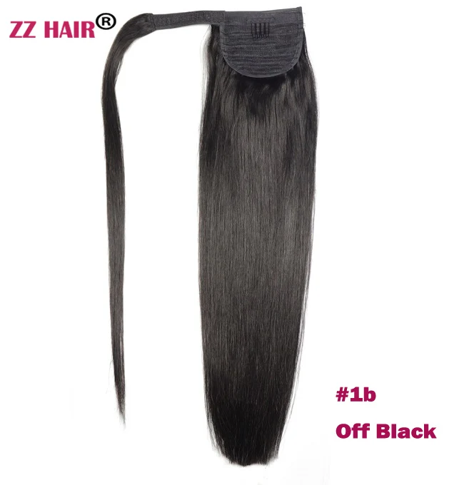 ZZHAIR 100 г 1"-28" машинное производство, волосы remy, волшебное обертывание вокруг конского хвоста, человеческие волосы для наращивания, конский хвост