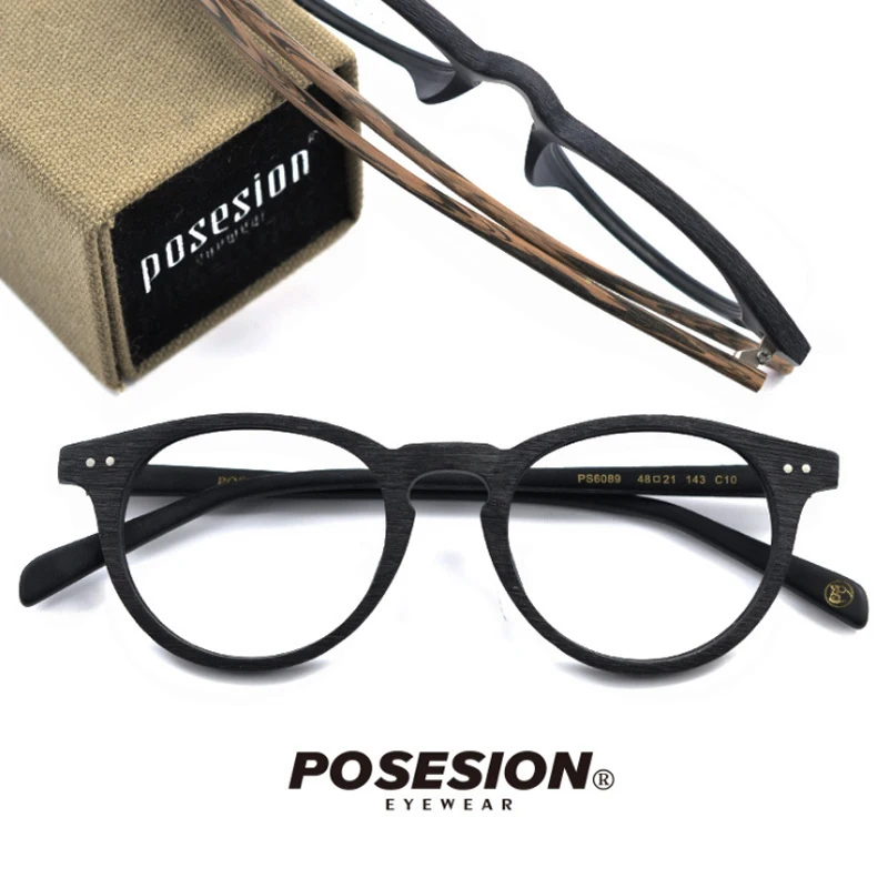 

POSESION Eyeglasses Frame Women Men Computer Optical Acetate Fashion Retro Myopia Glasses Spectacle Frame Clear Lens Male Female