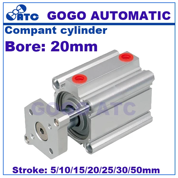 

smc type air cylinder CQMB bore 20mm stroke 5/10/15/20/25/30/35/40/45/50mm Double Acting compact pneumatic rod guide cylinder