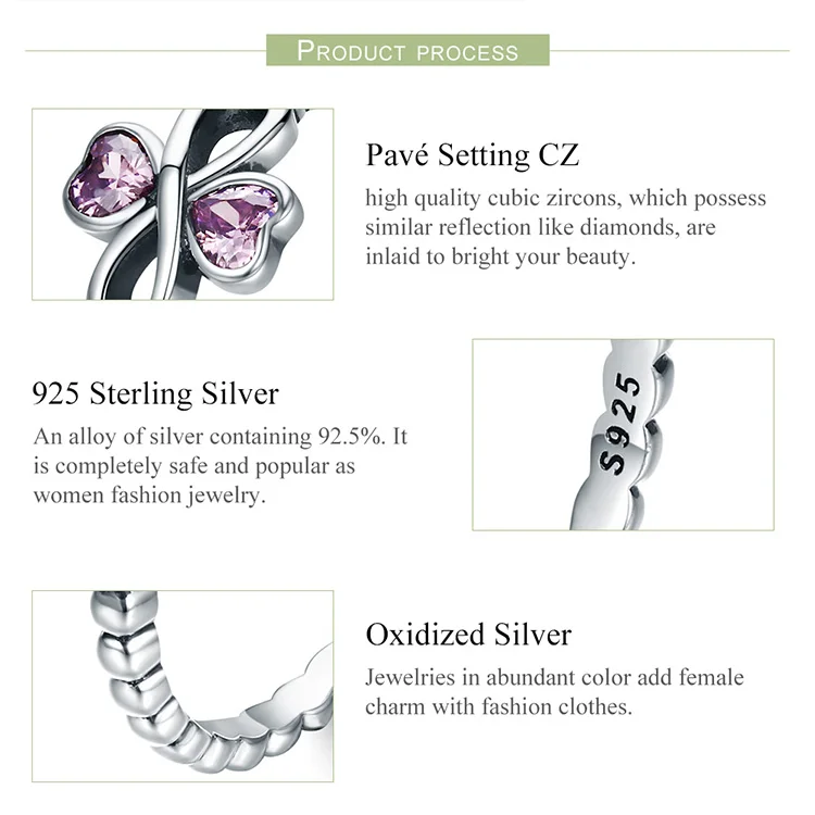 Аутентичные 925 пробы Серебряные Кольца Бесконечность Клевер лепесток бесконечные женские кольца Анель для женщин ювелирные изделия из стерлингового серебра ECR357