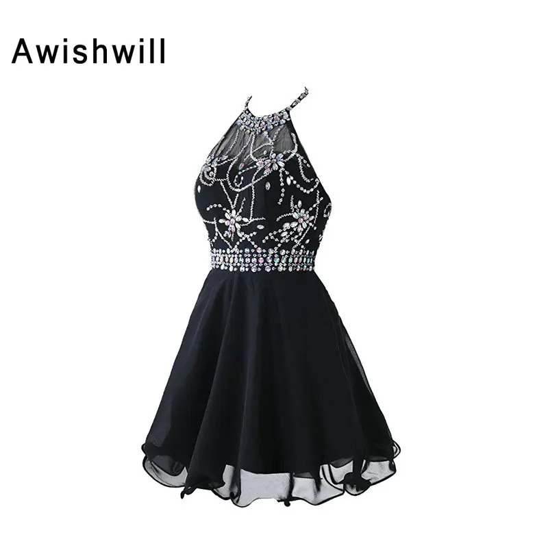 vestido de debutante curto preto