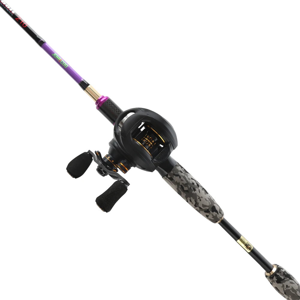 

Johncoo Fishing Rod Combo Carbon Reel 165g 6.3:1 2.1m 2.4m with 3 tips ML M MH Casting Version rod Fast action baitcasting reel