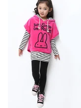 3 Pics 2016 Autumn Sports Suits Fashion Girls Clothing Set Tracksuit Floral T-shirts+Pants+Jacket Sports Suits Girls Clothing
