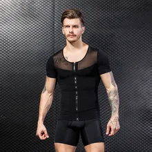 Мода лето г. Active эластичная сетчатая ткань узкие дышащие нейлон черный, белый цвет фитнес джоггеры кардиган на молнии Shaper для мужчин