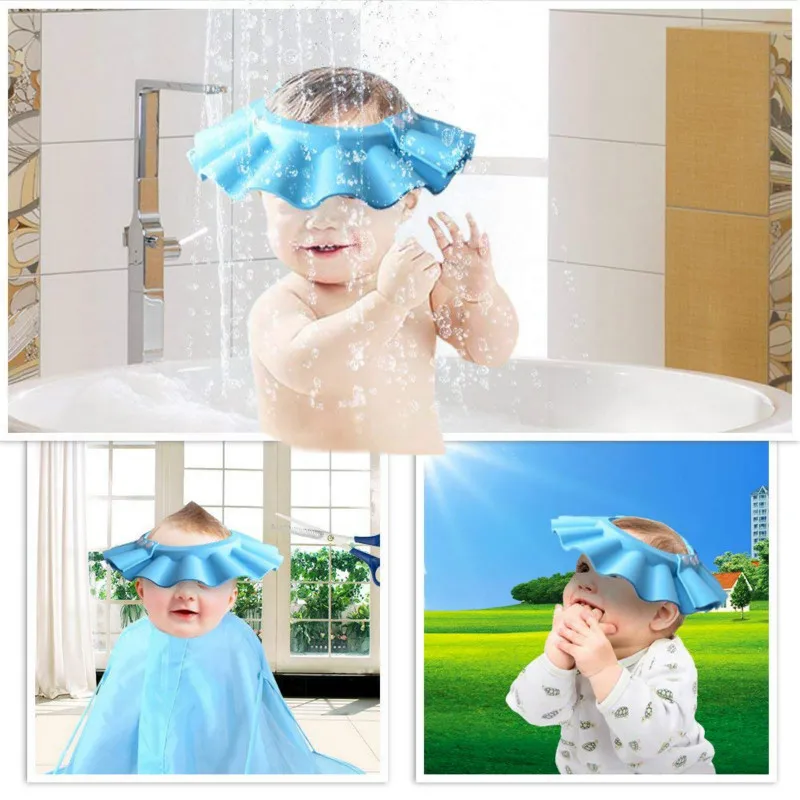 1PCS Safe Baby Kids Children Hat Wash Hair Shield Shampoo Bath Bathing Shower Cap Adjustable