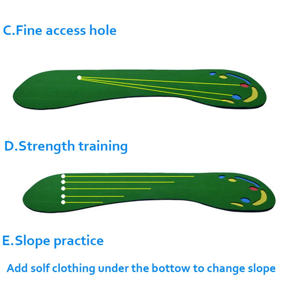 90x300 см крытый и открытый задний двор мини-гольф положить зеленый переносной жилой гольф тренировочный коврик с 5 мяч отверстие для практики