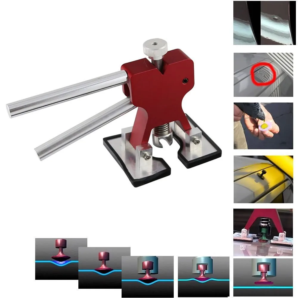 Hail Repair Kit  Dent Lifter Silde Hammer Puller with Tap Down  Pulling Tab Glue Stick (4)