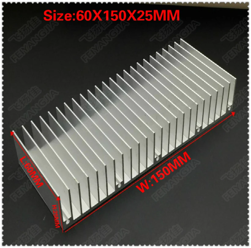 Алюминиевый радиатор 60X150X25MM 1 шт. алюминиевый Светодиодный электронное