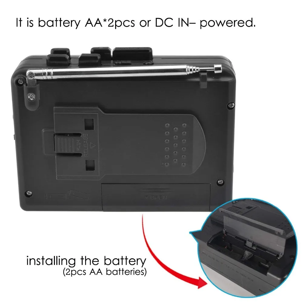 AM/FM Pocket Radio Cassette Player, Portable Personal Voice Audio Cassette Recorder Walkman Player Built-in Speaker