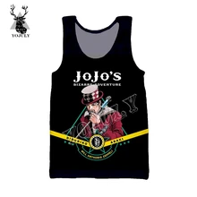 YOJULY JoJo невероятное приключение 3D аниме, платье-жилет с принтом летние унисекс Рубашка без рукавов Для женщин модные Повседневное Топы Для мужчин Уличная VE22