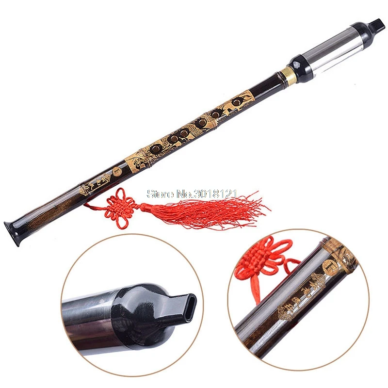 

Fee shipping Musical Accessories Chinese Ethnic Instrument Black Bamboo Bawu Pipe BaWu Flute Tune F Detachable