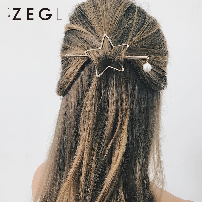 

ZEGL simple five-pointed star tiara hair accessories hairpin wedding jewelry hair accessories top clip