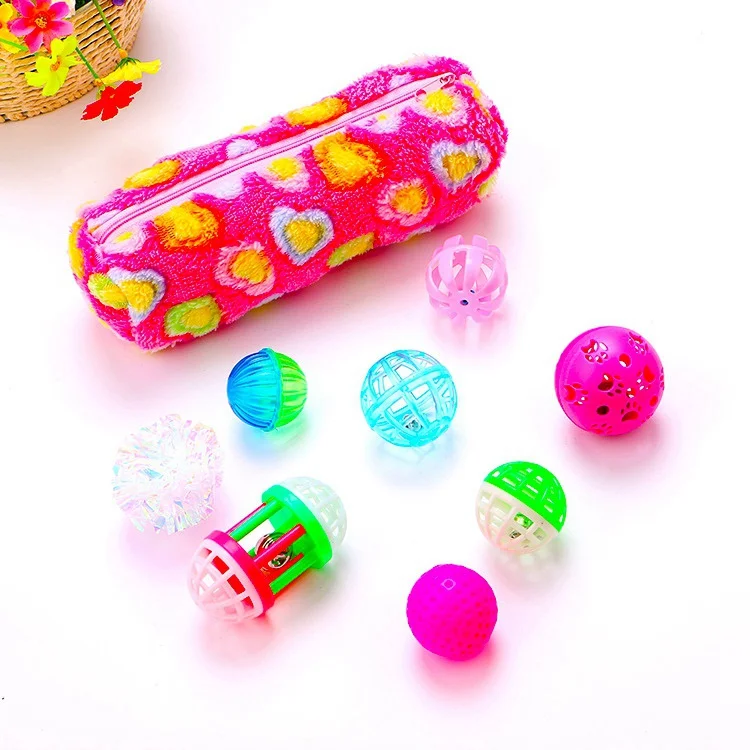 dog toys cat toys kittens pink set balls interactive toys (5)