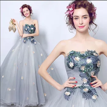 

Gray Luxury Evening Formal Dress Custom Off Shoulder Wedding Bridal Party Dress Ball Gown Birthday Gift For Women Plus Size 5XL